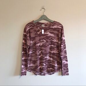 NWT VS PINK Pink Camouflage Waffle Thermal Top
